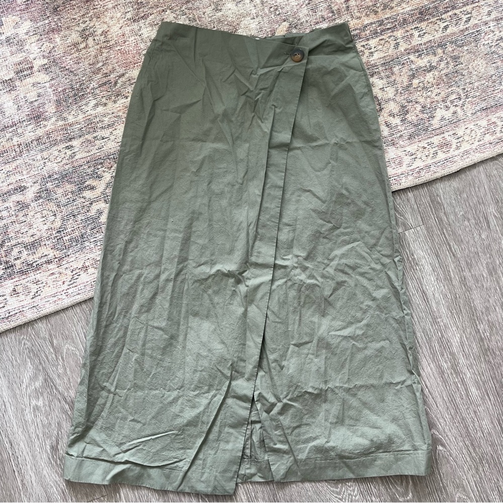 Abercrombie & Fitch Poplin Wrap Midi Skirt